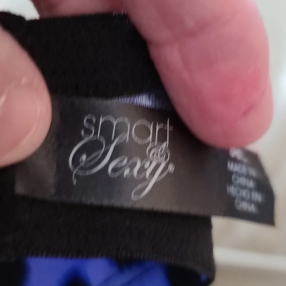 Smart & Sexy Womens‎ Bra Black/Blue Cheetah Lightly Padded Adjustable Sz 38C EUC